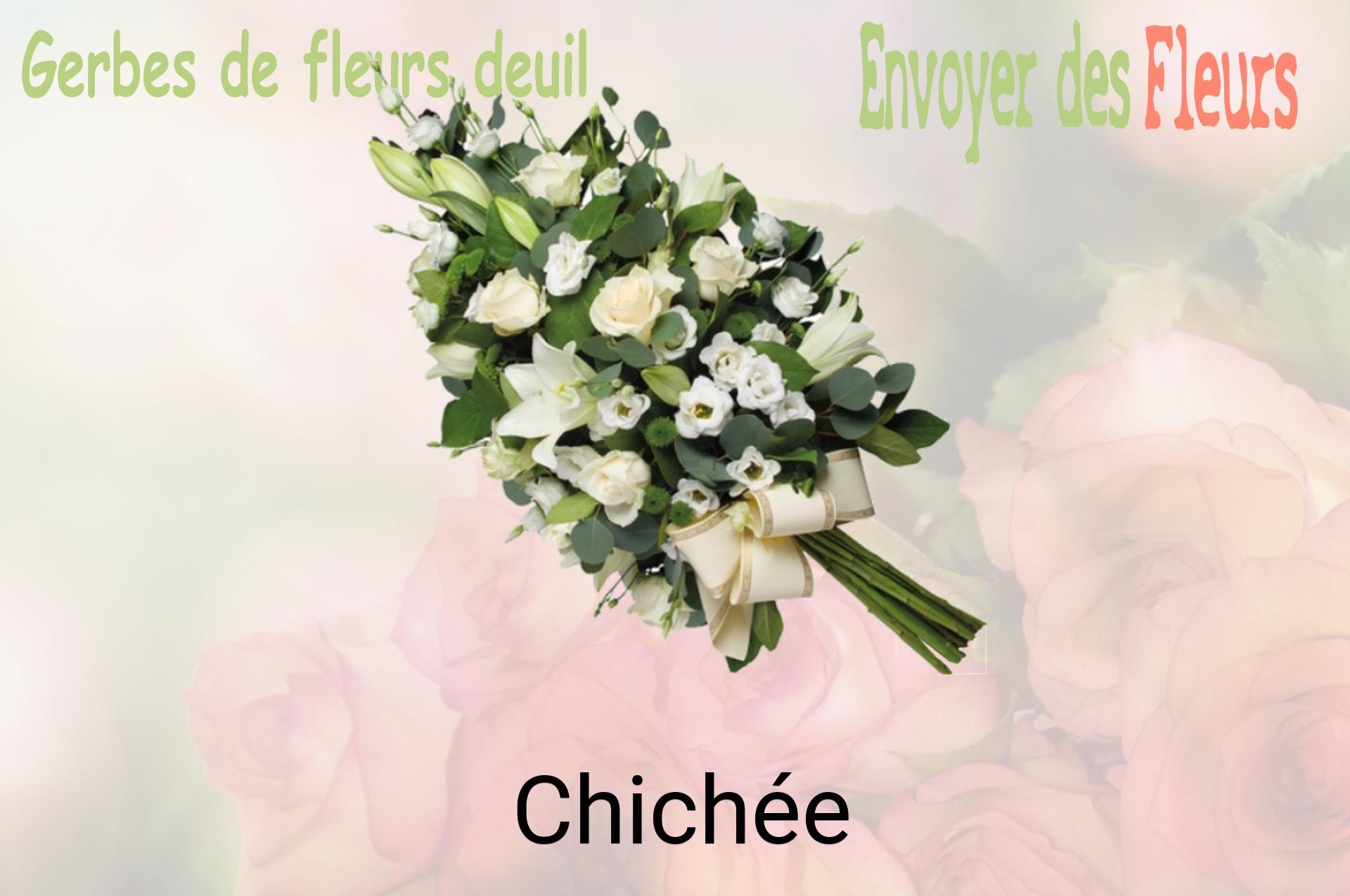 Gerbe de fleurs de deuil livrée à Chichée